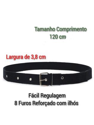 Imagem de Kit 3 Cinto Correia Masculino Sport Lona Largo Fivela Pino