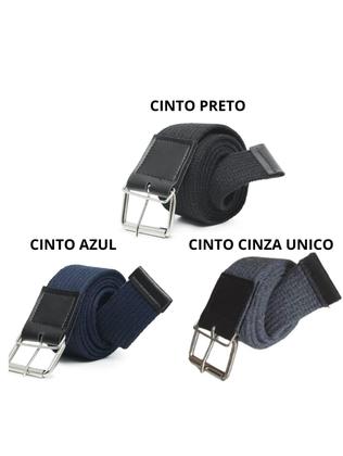 Imagem de Kit 3 Cinto Correia Masculino Sport Lona Largo Fivela Pino