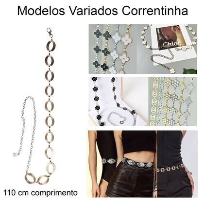 Imagem de Kit 3 Cintos: Country Fivela Dupla Cor Sortida + Strass + Correntinha