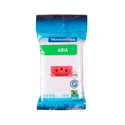 Imagem de Kit 3 Cj 4X2 1 Tomada 2Pt Tramontina Aria 20 A 250V Vermelho