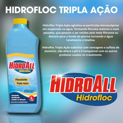 Imagem de Kit 3 Clarificante Floculante Para Agua De Piscina Tripla Ação 1 Litro