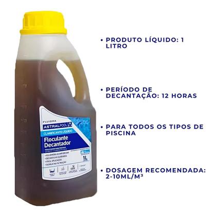 Imagem de Kit 3 Clarificante Limpeza De Piscina Decantador Fluidra 1 L