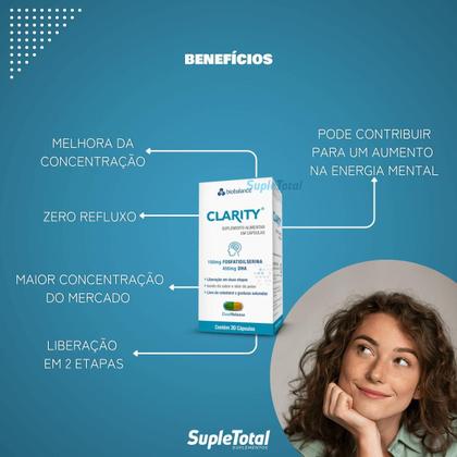 Imagem de Kit 3 Clarity Fosfatidilserina 150mg Dha 450mg 30 Cáps Biobalance
