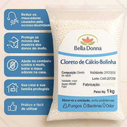 Imagem de Kit 3 Cloreto De Cálcio Bolinha + 5 Potes Vazios