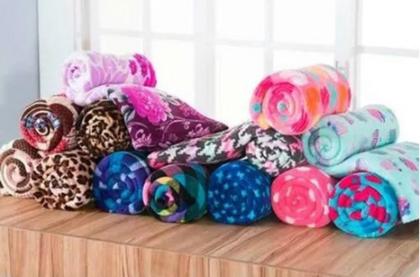 Imagem de KIT 3 Cobertor Manta Casal Estampada Microfibra