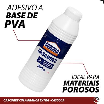 Imagem de Kit 3 Cola Branca Liquida 500g Extra Cascorez Escolar Artesanato Resistente Cascola Henkel