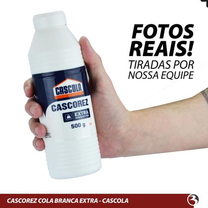 Imagem de Kit 3 Cola Branca Liquida 500g Extra Cascorez Escolar Artesanato Resistente Cascola Henkel