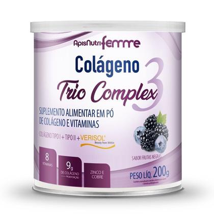 Imagem de Kit 3 Colágeno tipo 2 + 1 Verisol Trio complex Apisnutri frutas negras 200g