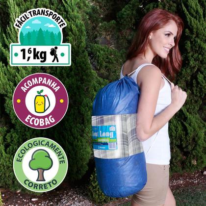 Imagem de Kit 3 Colchonetes Solteiro 190x60cm Camping Com Bolsa Para Transporte Xadrez Azul - Emcompre