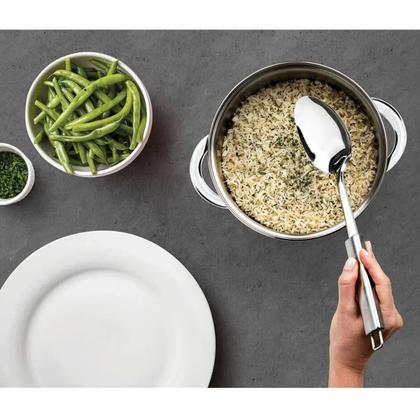 Imagem de Kit 3 Colheres de Servir 32,5cm Inox Top Pratic Brinox Restaurante Cozinha Buffet