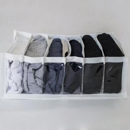 Imagem de Kit 3 Colmeia Organizadora de Cuecas com 6 Divisórias TNT e Plástico Transparente