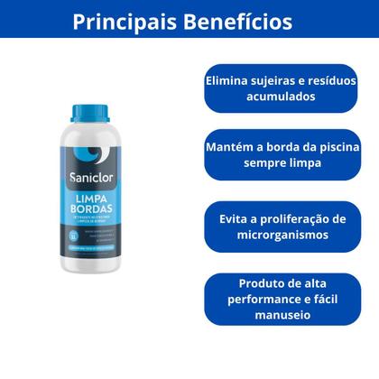 Imagem de Kit 3 com saniclor limpa bordas 1 litro + 1 limpa tudo leve manual