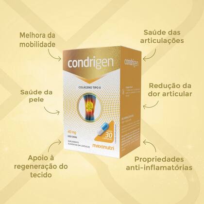 Imagem de Kit 3 Condrigen Colágeno Tipo 2 com 30 Capsulas Maxinutri