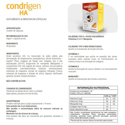 Imagem de Kit 3 Condrigen H.A. Colágeno Tipo 2 + Ácido Hialurônico 30 Cáps Maxinutri