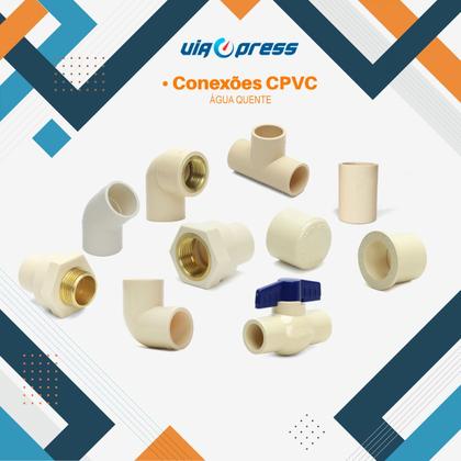 Imagem de Kit 3 Conector 22mm 3/4 Luva Transição Água Quente Cpvc Tubo