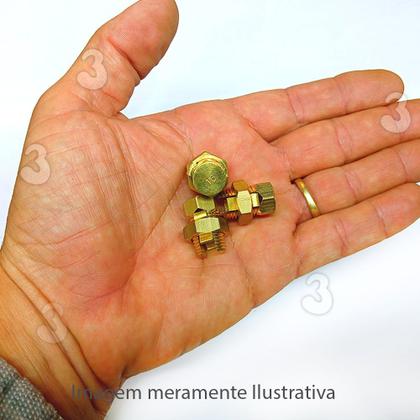 Imagem de Kit 3 Conector Parafuso Fendido Split Bolt 16mm Latão Emenda Cabos