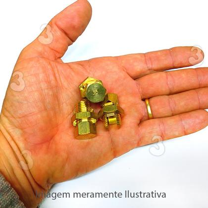 Imagem de Kit 3 Conector Parafuso Fendido Split Bolt 35mm Latão Emenda Cabos