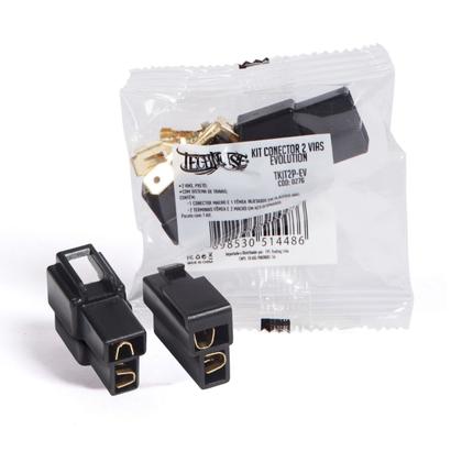 Imagem de Kit 3 Conectores Technoise 2 Vias Macho E Femea Som Automot.