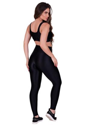 Imagem de Kit 3 Conjunto Calça Legging e Top com Bojo Removível 3D Academia Fitness Barbara CINZA PRETO AZUL PETRÓLEO