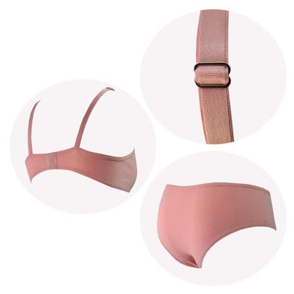 Imagem de Kit 3 Conjunto Calcinha e Sutiã Infantil Algodão