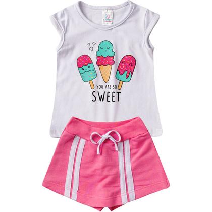 Imagem de Kit 3 Conjunto Infantil Calor Juvenil Feminino Atacado Top