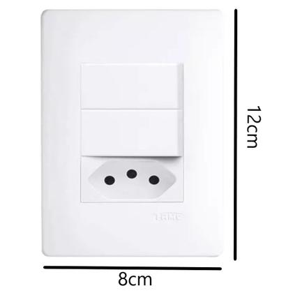 Imagem de Kit 3 Conjunto Interruptor Duplo + Tomada 10a Habitat 2313