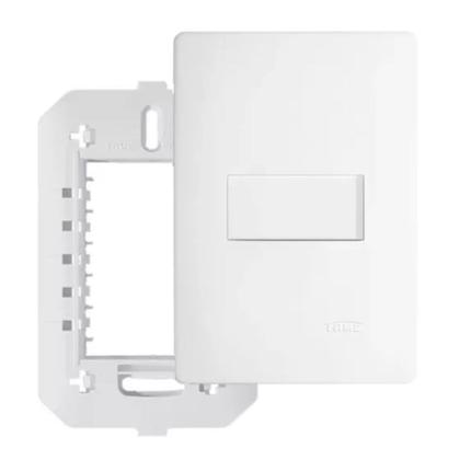Imagem de Kit 3 Conjunto Interruptor Simples Habitat Branco Fame 3769