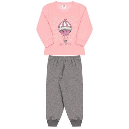 Imagem de Kit 3 Conjunto Moletom Infantil Feminino Flanelado e Quentinho de Frio