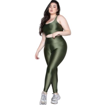 Imagem de KIT 3 Conjunto Top e Calça Plus Size New Zig 3D WLS Modas Bojo Compressão Academia Moda Fitness