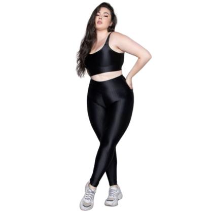 Imagem de KIT 3 Conjunto Top e Calça Plus Size New Zig 3D WLS Modas Bojo Compressão Academia Moda Fitness
