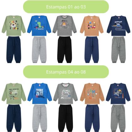 Imagem de Kit 3 Conjuntos De Moletom Infantil Inverno Menino