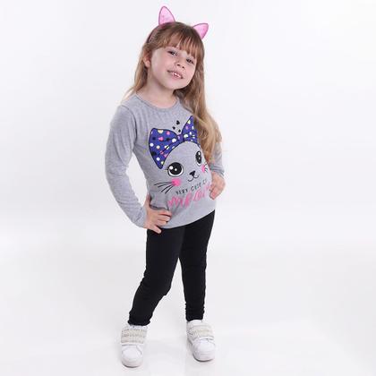 Imagem de Kit 3 Conjuntos Femininos Roupas Infantil Blusas e Calças Legging Meia Estação