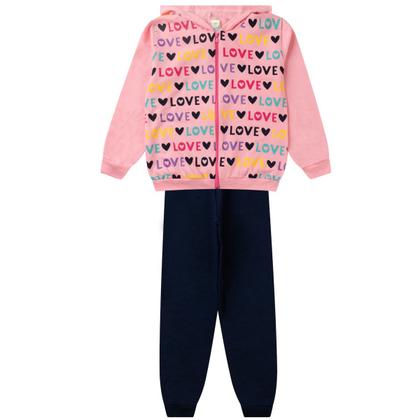 Imagem de kit 3 Conjuntos Moletom Juvenil Feminino Blusa e Calça Flanelado Agasalho Inverno Capuz Ziper Punho, Roupa infantil Menina Tamanhos 10 12 14 16