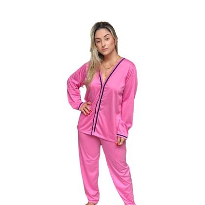 Imagem de Kit 3 Conjuntos Pijamas Adulto Feminino Aberto Longo Inverno