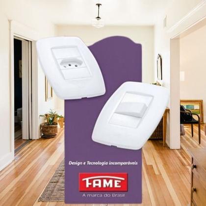 Imagem de Kit 3 Conjuntos Tomada 10A e 1 Interruptor Simples Elegance