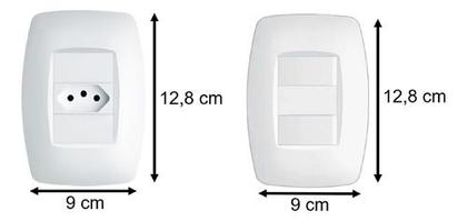 Imagem de Kit 3 Conjuntos Tomada 10A e 1 Interruptor Simples Elegance