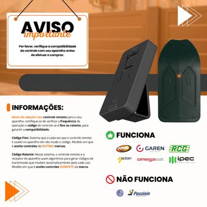 Imagem de Kit 3 Controle Remoto Zap Pop para Portão Eletrônico Alarme Cerca 433Mhz Ppa Ecp Garen Ipec