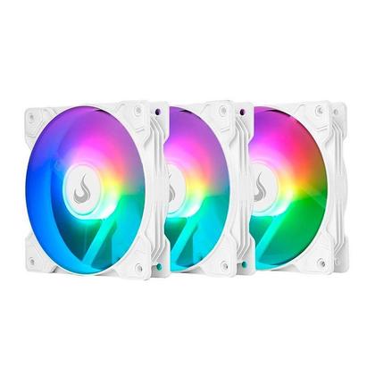Imagem de Kit 3 Coolers 120mm Rise Mode X - LED ARGB - Branco - RM-XLD-02-ARGB