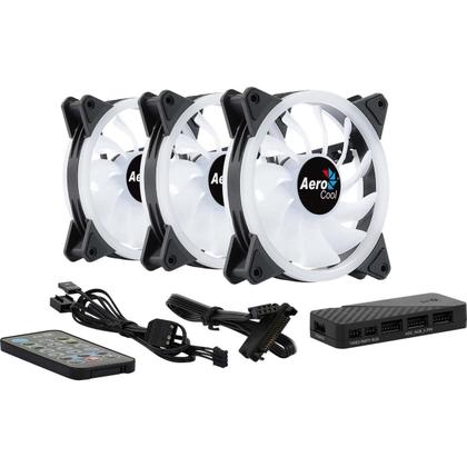 Imagem de Kit 3 Coolers Duo 12 PRO Led ARGB + Hub + Controle