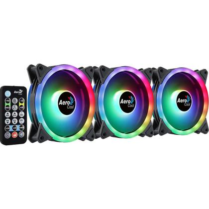 Imagem de Kit 3 Coolers Duo 12 PRO Led ARGB + Hub + Controle