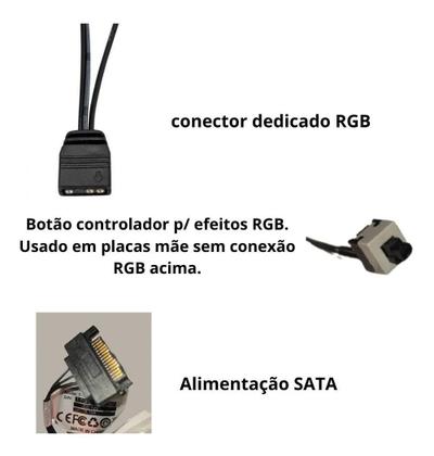 Imagem de Kit 3 Coolers Fan Gabinete Led Rgb 120Mm T-Dagger T-Tgf513