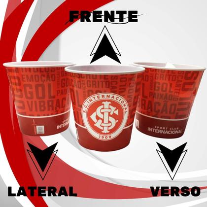 Imagem de Kit 3 Copo Plástico Vermelho Tampa Canudo 500ml + 3 Balde Pipoca Infantil Internacional Oficial