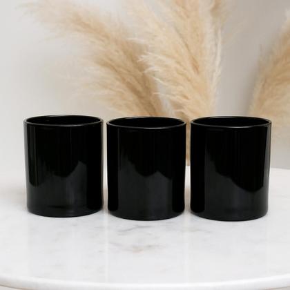 Imagem de Kit 3 Copos De Vidro Whisky Preto 230 Ml