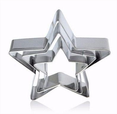 Imagem de Kit 3 Cortadores Modelador De Massa Inox Formato Estrela