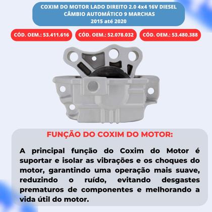 Imagem de Kit 3 Coxim Motor Cambio Jeep Compass 2.0 Diesel Automático