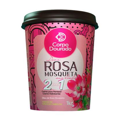 Imagem de Kit 3 Creme de Tratamento para Pentear e Hidratante 2 em 1 Regarv 1kg Corpo Dourado Todos os Tipos de Cabelo