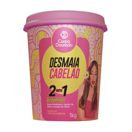 Imagem de Kit 3 Creme de Tratamento para Pentear e Hidratante 2 em 1 Regarv 1kg Corpo Dourado Todos os Tipos de Cabelo