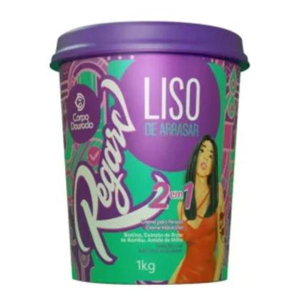 Imagem de Kit 3 Creme de Tratamento para Pentear e Hidratante 2 em 1 Regarv 1kg Corpo Dourado Todos os Tipos de Cabelo