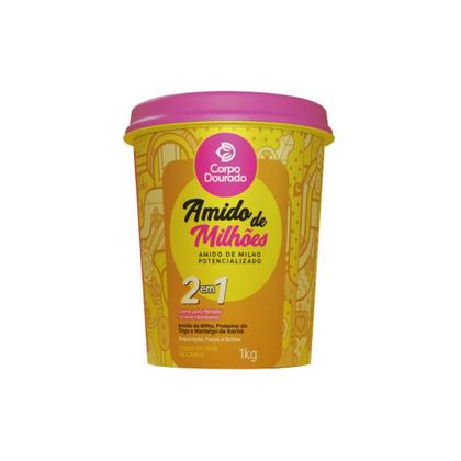 Imagem de Kit 3 Creme de Tratamento para Pentear e Hidratante 2 em 1 Regarv 1kg Corpo Dourado Todos os Tipos de Cabelo