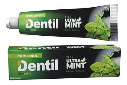 Imagem de Kit 3 Creme Dental Ultra Mint com Xilitol Sem Flúor Menta 70gr Dentil
